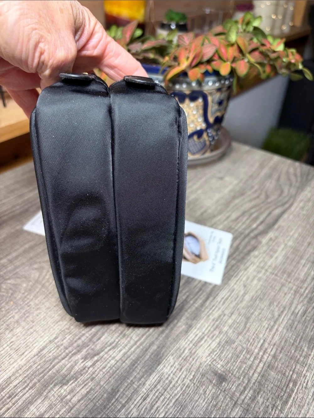 House of Harlow 1960 Black Nylon Double-Zip Tech Accessory Pouch